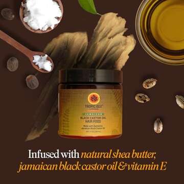 All Natural Black Castor Oil Hair Food | moisturize, thicken, strengthen & increase hair growth | Tr...