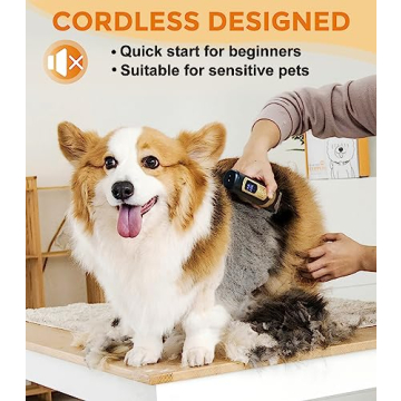 Petsaunter Quiet Cordless Dog Clippers for Thick Coats