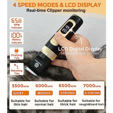 Petsaunter Quiet Cordless Dog Clippers for Thick Coats