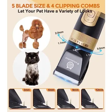Petsaunter Quiet Cordless Dog Clippers for Thick Coats
