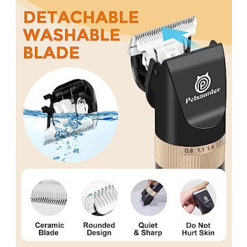 Petsaunter Quiet Cordless Dog Clippers for Thick Coats