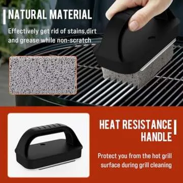 Griddle Cleaning Kit for Blackstone, Flat Top Grill Cleaning Kit with Grill Stone, Griddle Scraper & Griddle Brush Easy to Remove Stain
