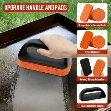 Griddle Cleaning Kit for Blackstone, Flat Top Grill Cleaning Kit with Grill Stone, Griddle Scraper & Griddle Brush Easy to Remove Stain