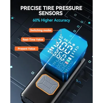 Portable Cordless Tire Inflator with LED & Pressure Gauge