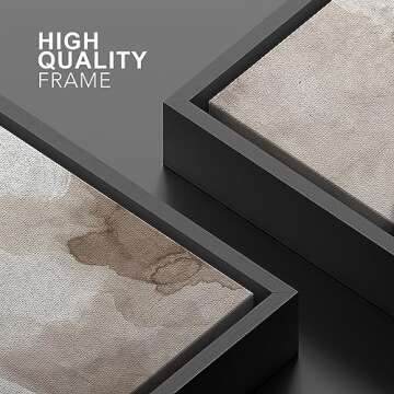 SIGNWIN Framed Canvas Print Wall Art Pastel Grunge Watercolor Gray Abstract Shapes Illustrations Modern Art Minimalism for Living Room, Bedroom, Office - 24"x36" Black