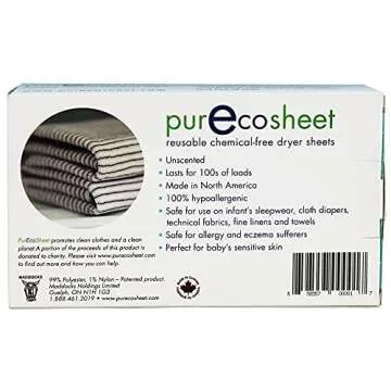 PurEcosheet Reusable Dryer Sheets - Chemical Free & Eco-Friendly