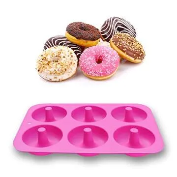 homEdge Silicone Donut Molds - 2 Non-Stick Pans for Baking