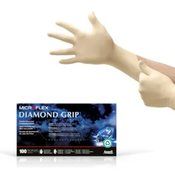 Ansell Microflex Diamond Grip MF-300 Latex Gloves - Box of 100 for Automotive & Healthcare