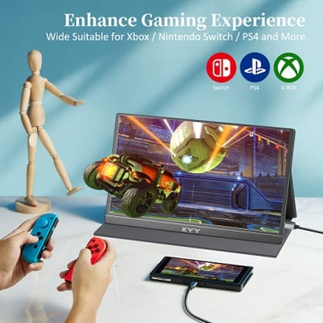 KYY 15.6 Portable Monitor 1080P FHD USB-C Gaming Display