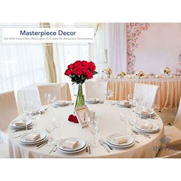 Royal Imports Flower Glass Vase Decorative Centerpiece for Home or Wedding - Cylinder Shape (4" wide x 4" tall, Clear)