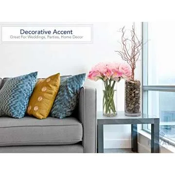 Royal Imports Flower Glass Vase Decorative Centerpiece for Home or Wedding - Cylinder Shape (4" wide x 4" tall, Clear)