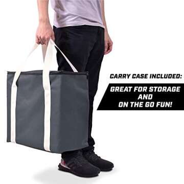 GoSports Giant Wooden Toppling Tower - Stacks Up to 5 ft - Tropical Hardwood