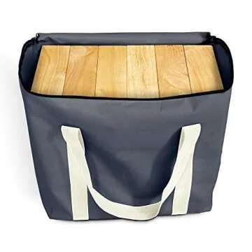 GoSports Giant Wooden Toppling Tower - Stacks Up to 5 ft - Tropical Hardwood