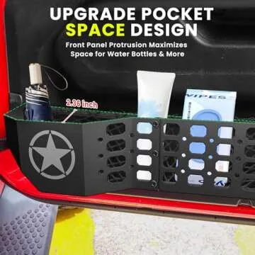 Metal Front Door Storage Box Pockets Fit for Jeep Wrangler,Door Side Insert Organizer for Jeep Wrangler JL JLU 4XE 2018-2024 & Gladiator JT 2020-2024 Interior Door Storage Expansion Accessories 2PCS