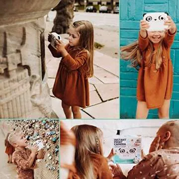 Instant Print Kids Digital Camera & Video Camcorder with Selfie Camera by Kidamento, Scavenger Hunt Momento Book, 32GB Memory Card - Model P