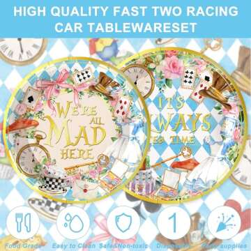 122PCS Wonderland Themed Party Supplies for Birthday