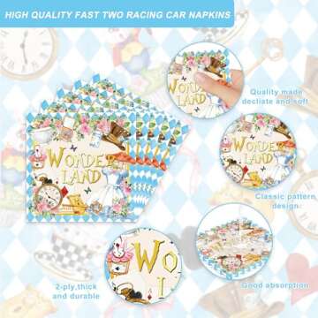 122PCS Wonderland Themed Party Supplies for Birthday