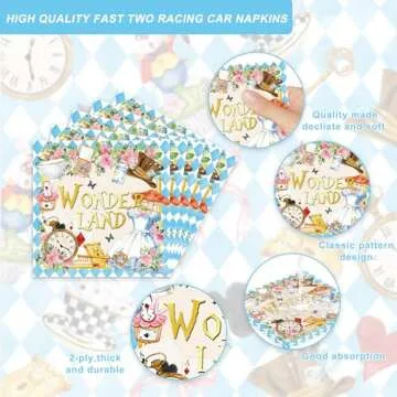 122PCS Wonderland Themed Party Supplies for Birthday