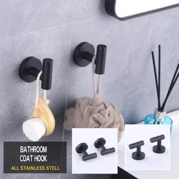 Stylish GERZWY Matte Black Coat Hook Set for Modern Homes
