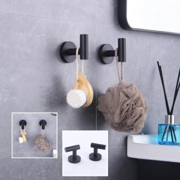 Stylish GERZWY Matte Black Coat Hook Set for Modern Homes