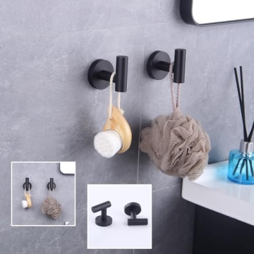 Stylish GERZWY Matte Black Coat Hook Set for Modern Homes