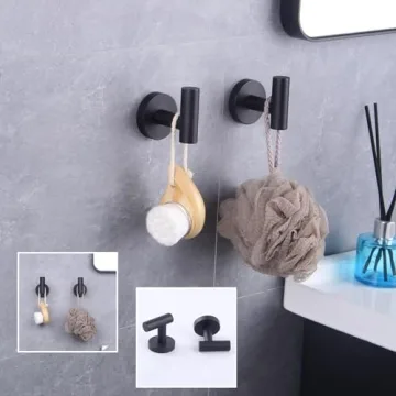 Stylish GERZWY Matte Black Coat Hook Set for Modern Homes