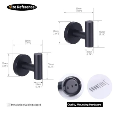 Stylish GERZWY Matte Black Coat Hook Set for Modern Homes