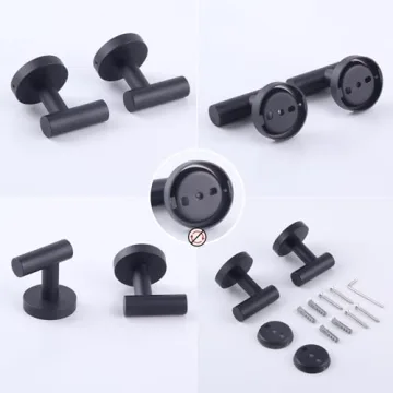 Stylish GERZWY Matte Black Coat Hook Set for Modern Homes