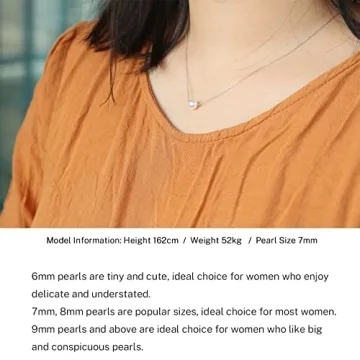 Floating Pearl Necklace Sterling Silver Jewelry Gifts for Women