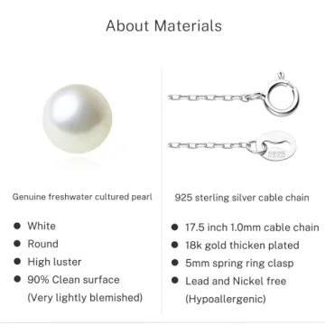 Floating Pearl Necklace Sterling Silver Jewelry Gifts for Women