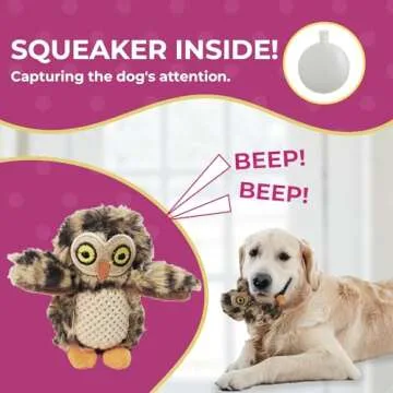Glow Pups Owl in Tree Hide and Seek Dog Toy for Small and Medium Size Dogs, Plush Owl Inside Trunk Dog Toy with Squeaker, Interactive Burrow Dog Toy. (Tree with Owls, Small)