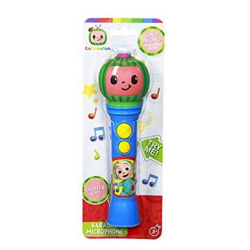 Cocomelon Toy Microphone for Kids, Musical Toy for Toddlers with Built-in Cocomelon Music, Kids Microphone Designed for Fans of Cocomelon Toys and Gifts