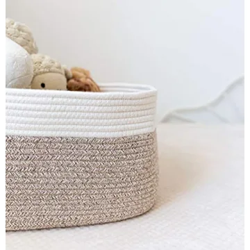 OrganiHaus Woven Cotton Rope Storage Baskets Set of 3