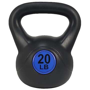 Signature Fitness Wide Grip Kettlebell Exercise Fitness Weight Set, Includes 10 lbs, 15 lbs, 20 lbs