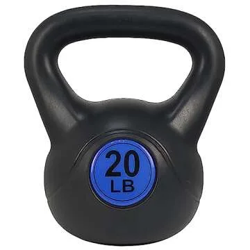 Signature Fitness Wide Grip Kettlebell Exercise Fitness Weight Set, Includes 10 lbs, 15 lbs, 20 lbs