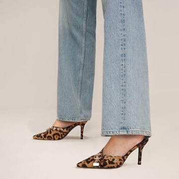 Chic Dsevht Leopard Print Mule Heels for Style and Comfort
