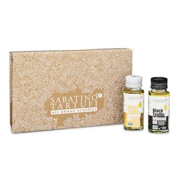 Sabatino Truffles Black & White Truffle Oil Gift Set - White Truffle Infused Olive Oil - Black Truff...