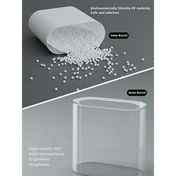 IEEK Small Waste Basket Slim Trash Can 3.2 Gallon/12L Clear and White Garbage Can Rectangle Plastic Wastebaskets Container Bin for Narrow Spaces Office,Bathroom, Bedroom,Kitchen,Living Room,Study