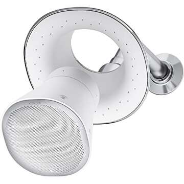 KOHLER K-28238-GKA-CP Moxie Alexa Enabled Showerhead, Bluetooth Shower Speaker & Radio, Rechargeable...