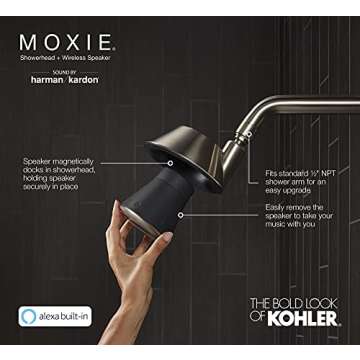 KOHLER Moxie Showerhead with Bluetooth Speaker