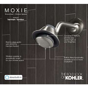 KOHLER Moxie Showerhead with Bluetooth Speaker