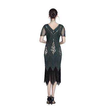 JICAGOM Flapper Dresses 1920s Gatsby Roaring 20s Great 1920 Dress for Women Green