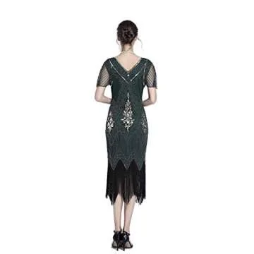 JICAGOM Flapper Dresses 1920s Gatsby Roaring 20s Great 1920 Dress for Women Green