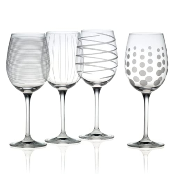 Mikasa Cheers White Wine Glasses Set of 4 - Stylish & Functional