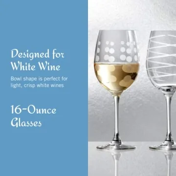 Mikasa Cheers White Wine Glasses Set of 4 - Stylish & Functional