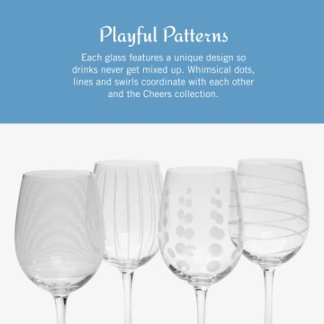 Mikasa Cheers White Wine Glasses Set of 4 - Stylish & Functional