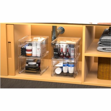 Cq Stackable Acrylic Storage Drawers for Home Organization