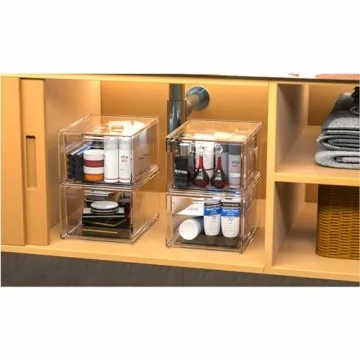 Cq Stackable Acrylic Storage Drawers for Home Organization