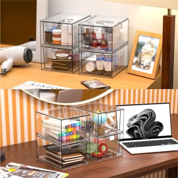 Cq Stackable Acrylic Storage Drawers for Home Organization