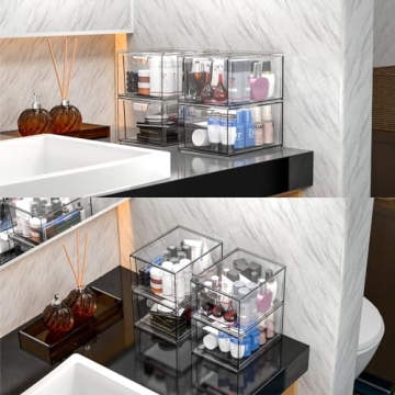 Cq Stackable Acrylic Storage Drawers for Home Organization